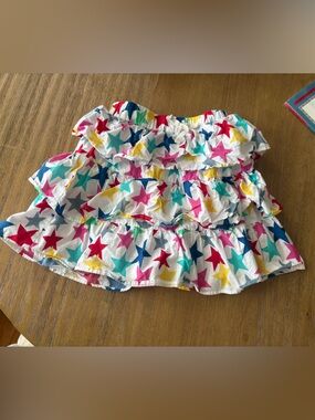 Bisby Tiered Cotton Star Print Skirt Size 7